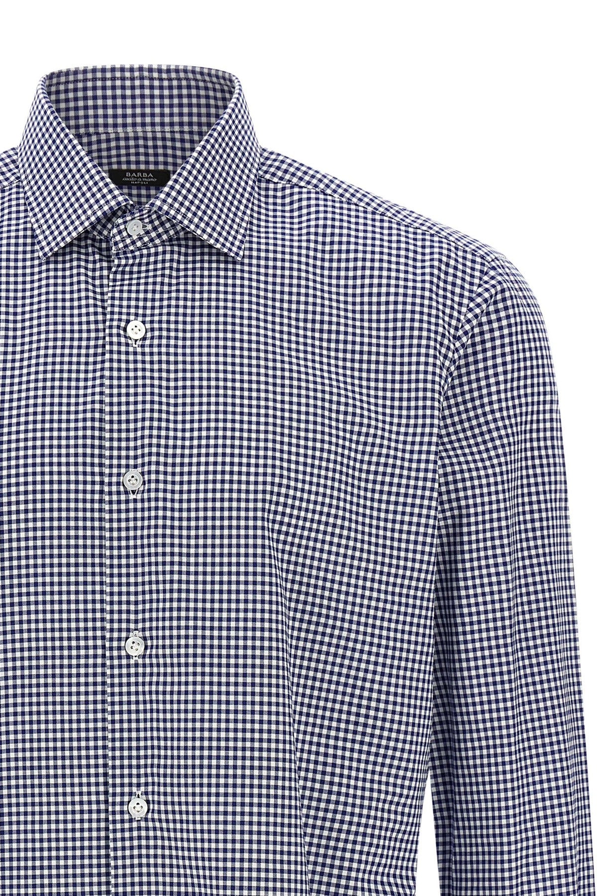 vichy print cotton poplin shirt