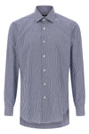 vichy print cotton poplin shirt