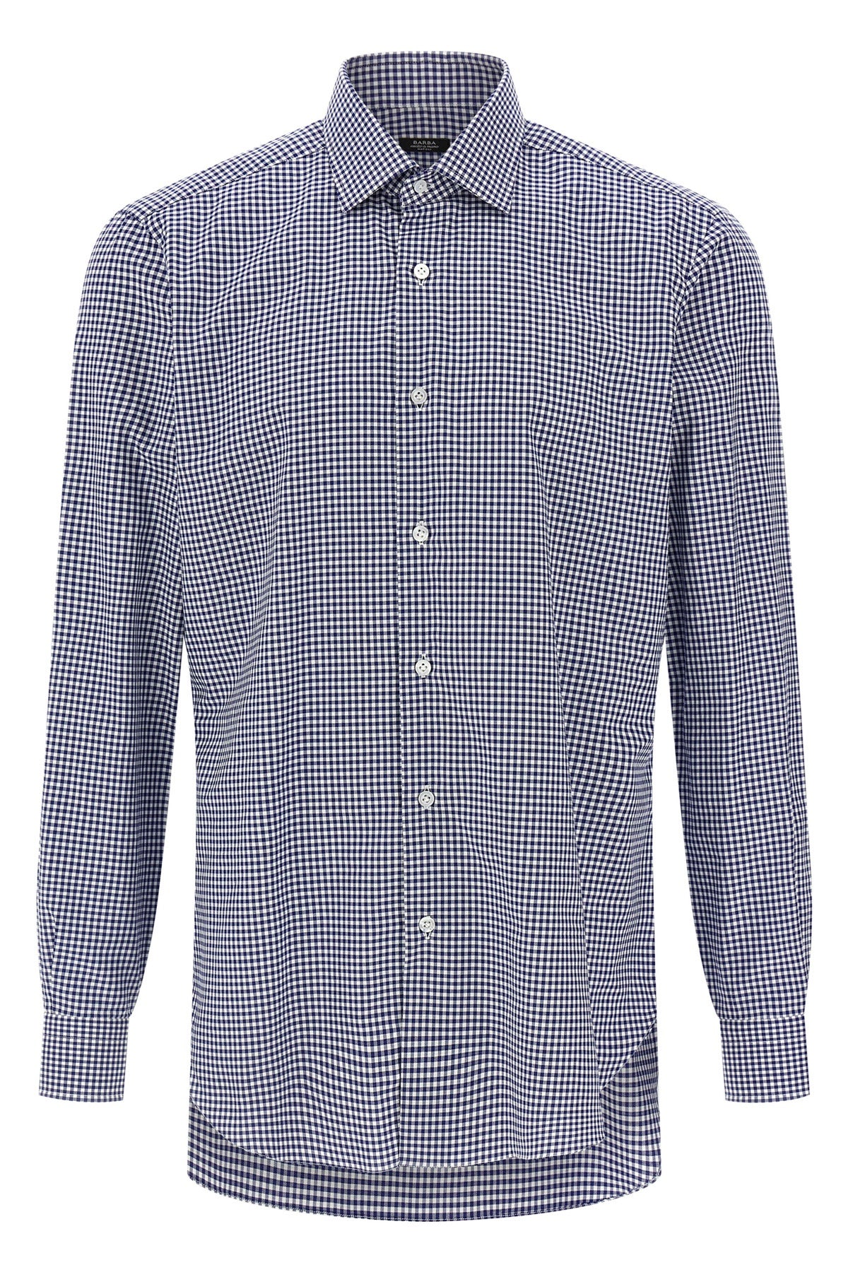 vichy print cotton poplin shirt