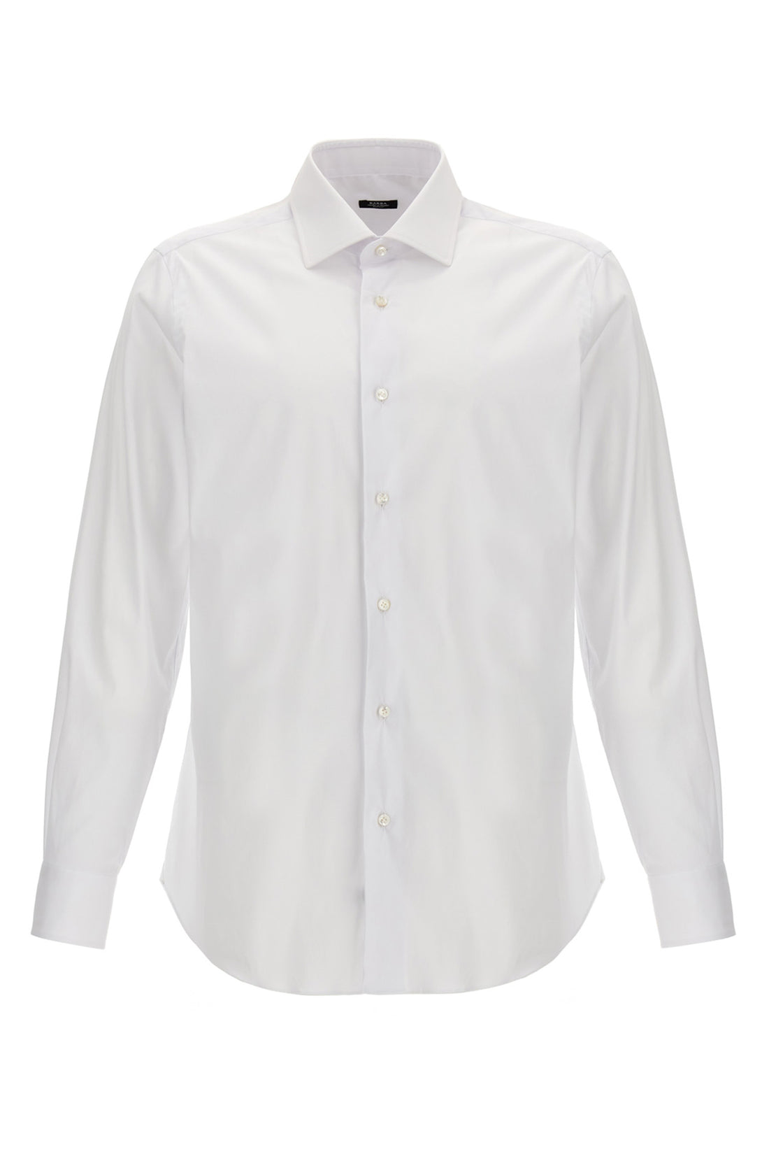 BARBA 40 cm stretch cotton blend poplin shirt