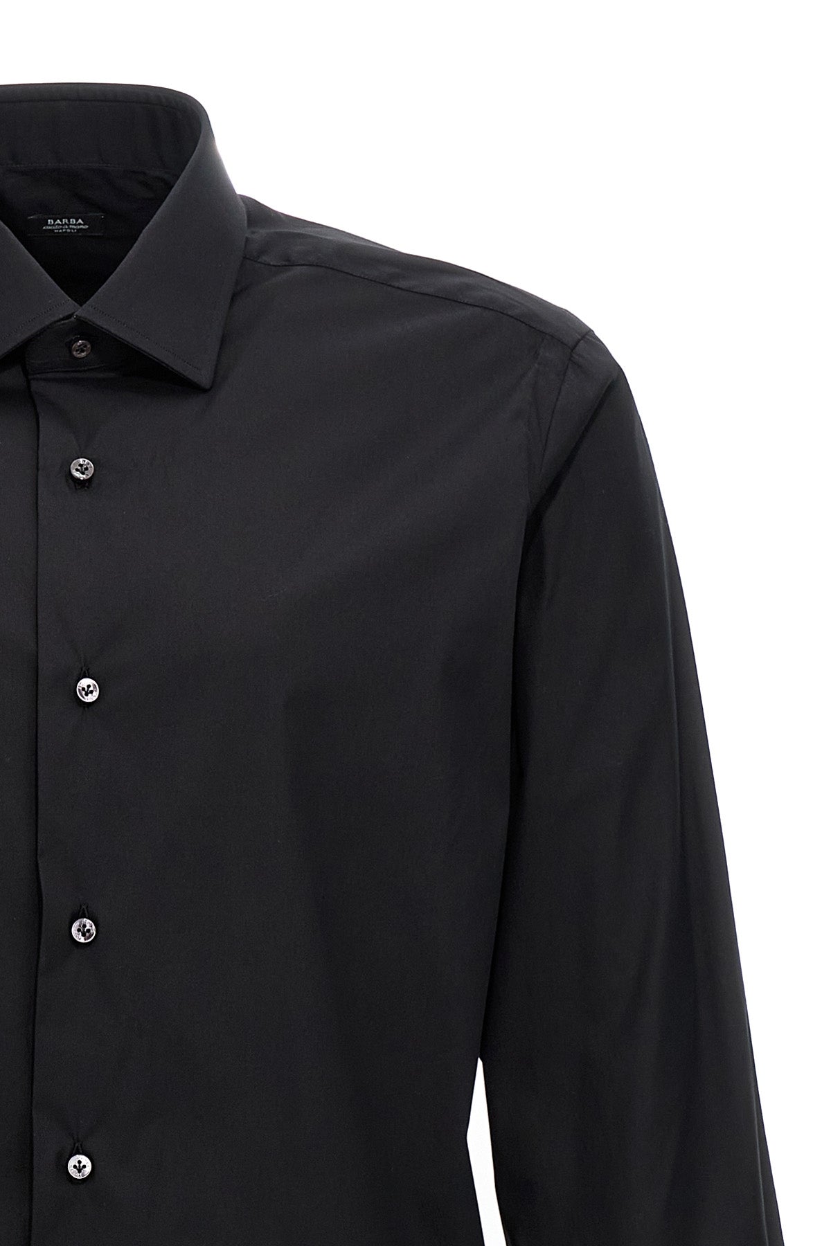 stretch cotton blend poplin shirt