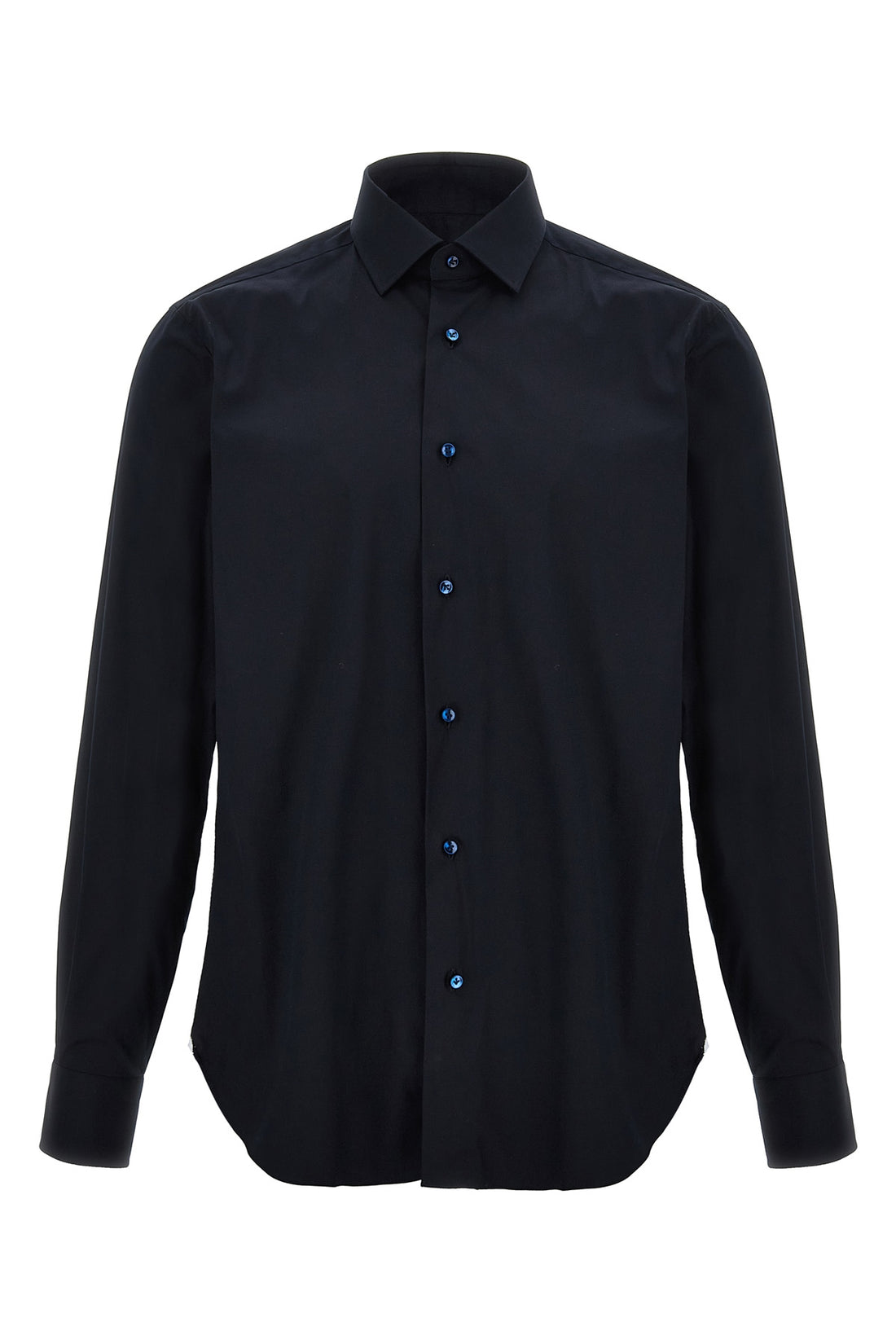 BARBA 42 cm stretch cotton blend poplin shirt