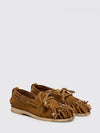 fringed suede loafers