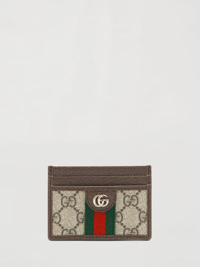 ophidia credit card holder in gg supreme canvas