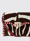 rockstud bag in zebra-print calf hair and leather