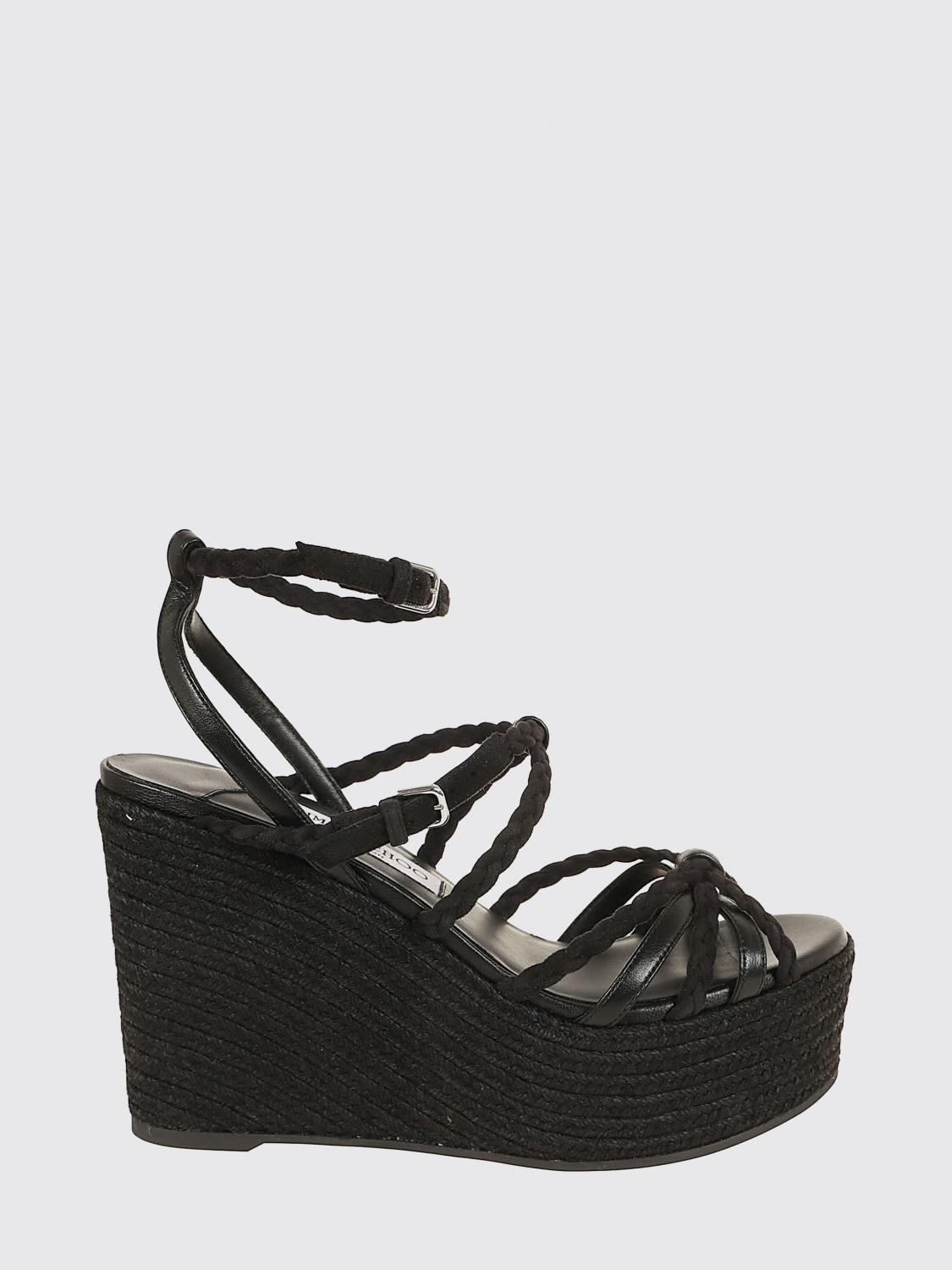 nyra wedge sandal in woven suede and leather
