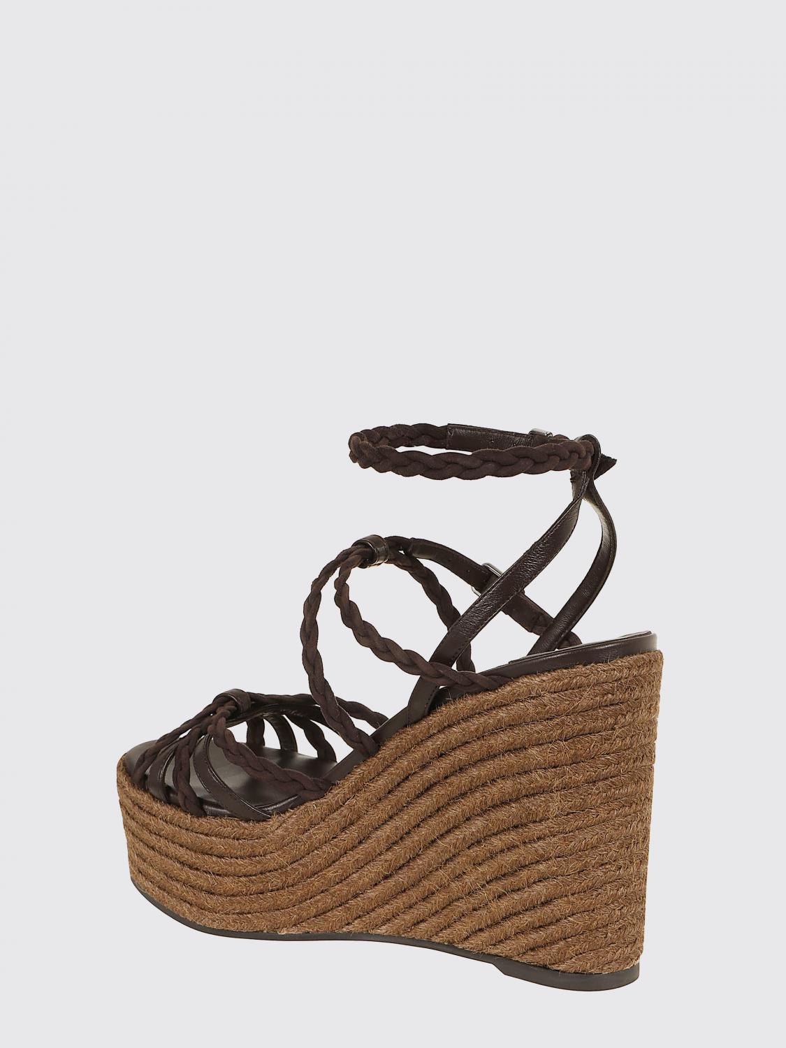 nyra wedge sandal in woven suede and leather
