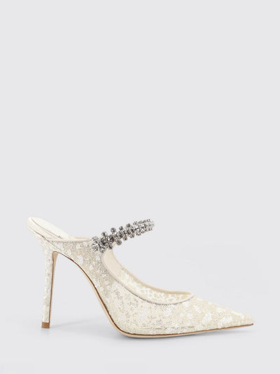 bing lace mules with set rhinestones