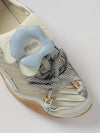 wave pulse suede and pleated satin sneakers