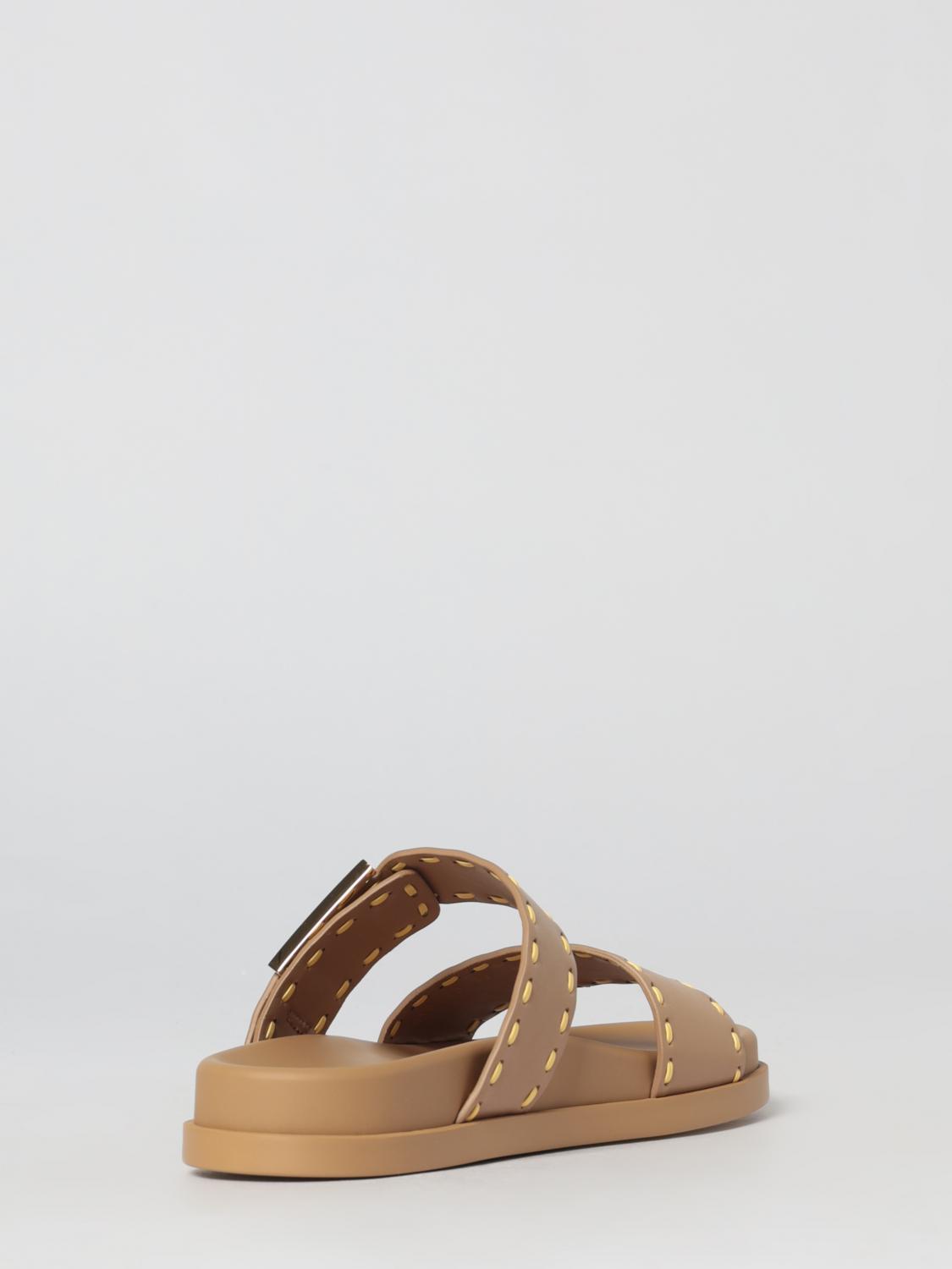 feel leather slippers with contrast stitching