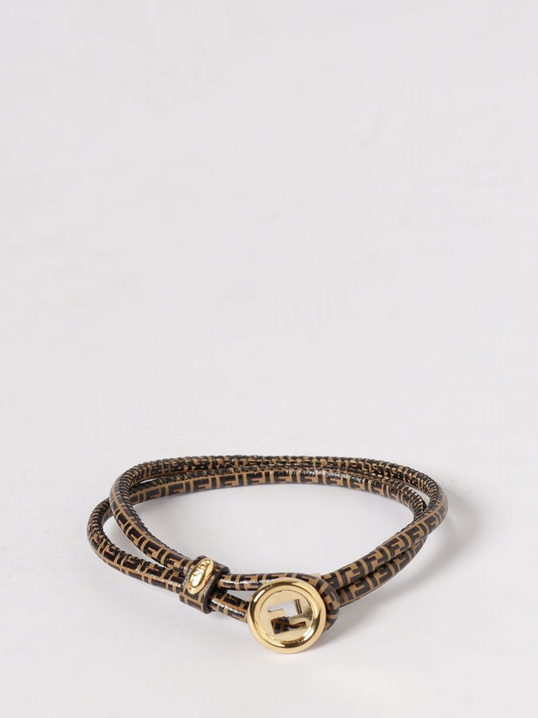 FENDI M ff monogram print leather bracelet