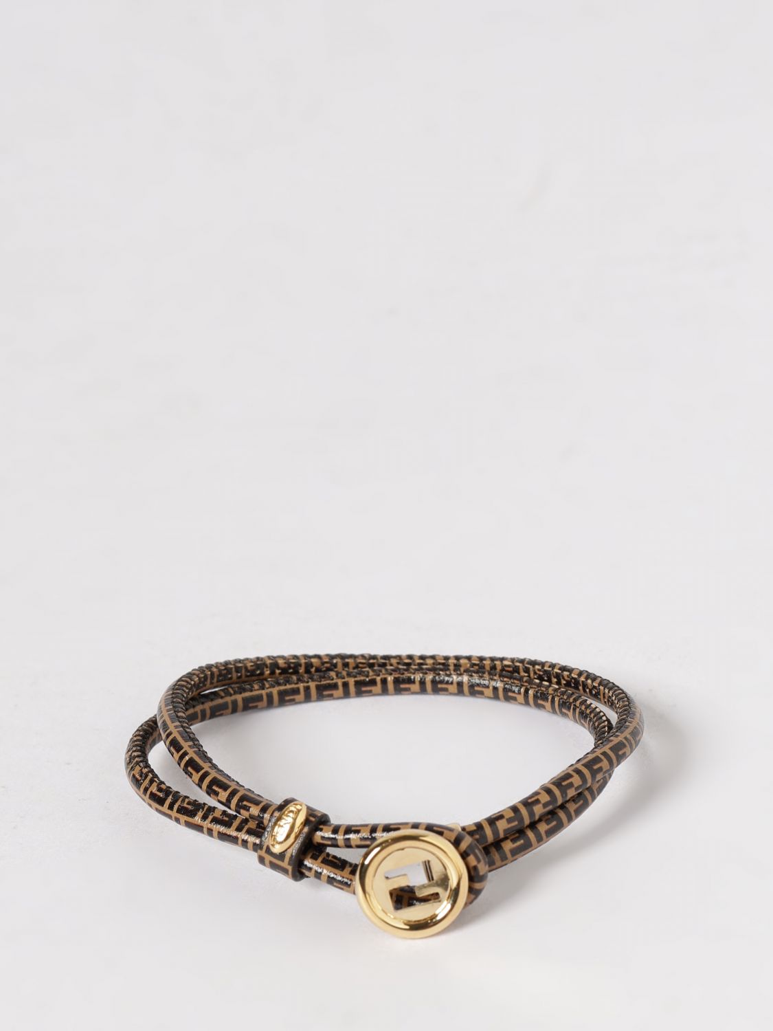 ff monogram print leather bracelet
