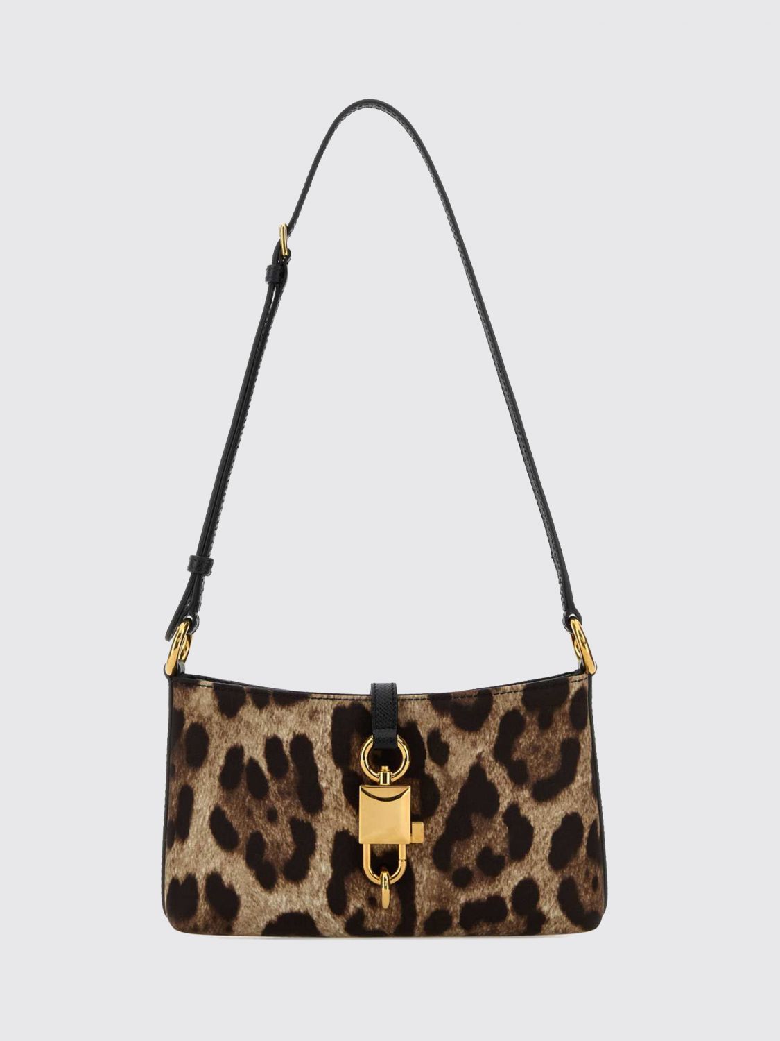 lock animal print twill bag