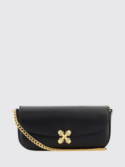 skull flower leather bag