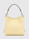 gg emblem grained coated cotton bag with all over gg monogram