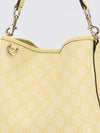 gg emblem grained coated cotton bag with all over gg monogram