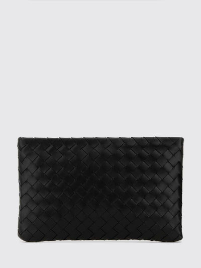 intrecciato leather pouch