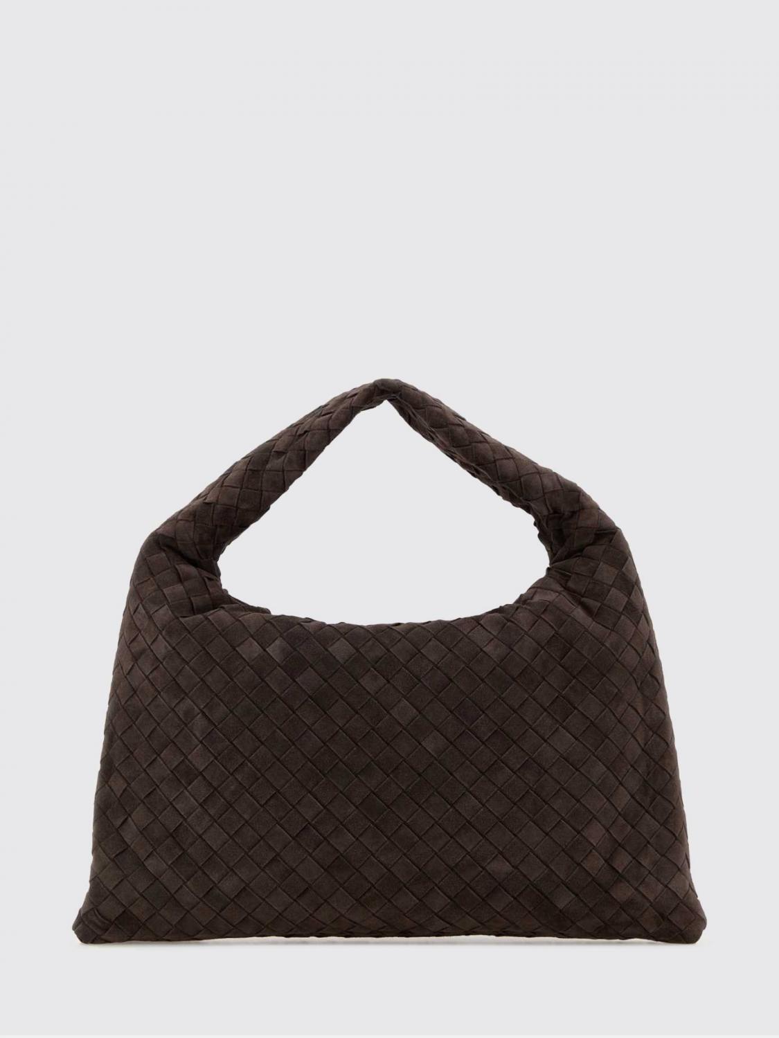hop bag in intrecciato suede