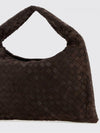 hop bag in intrecciato suede