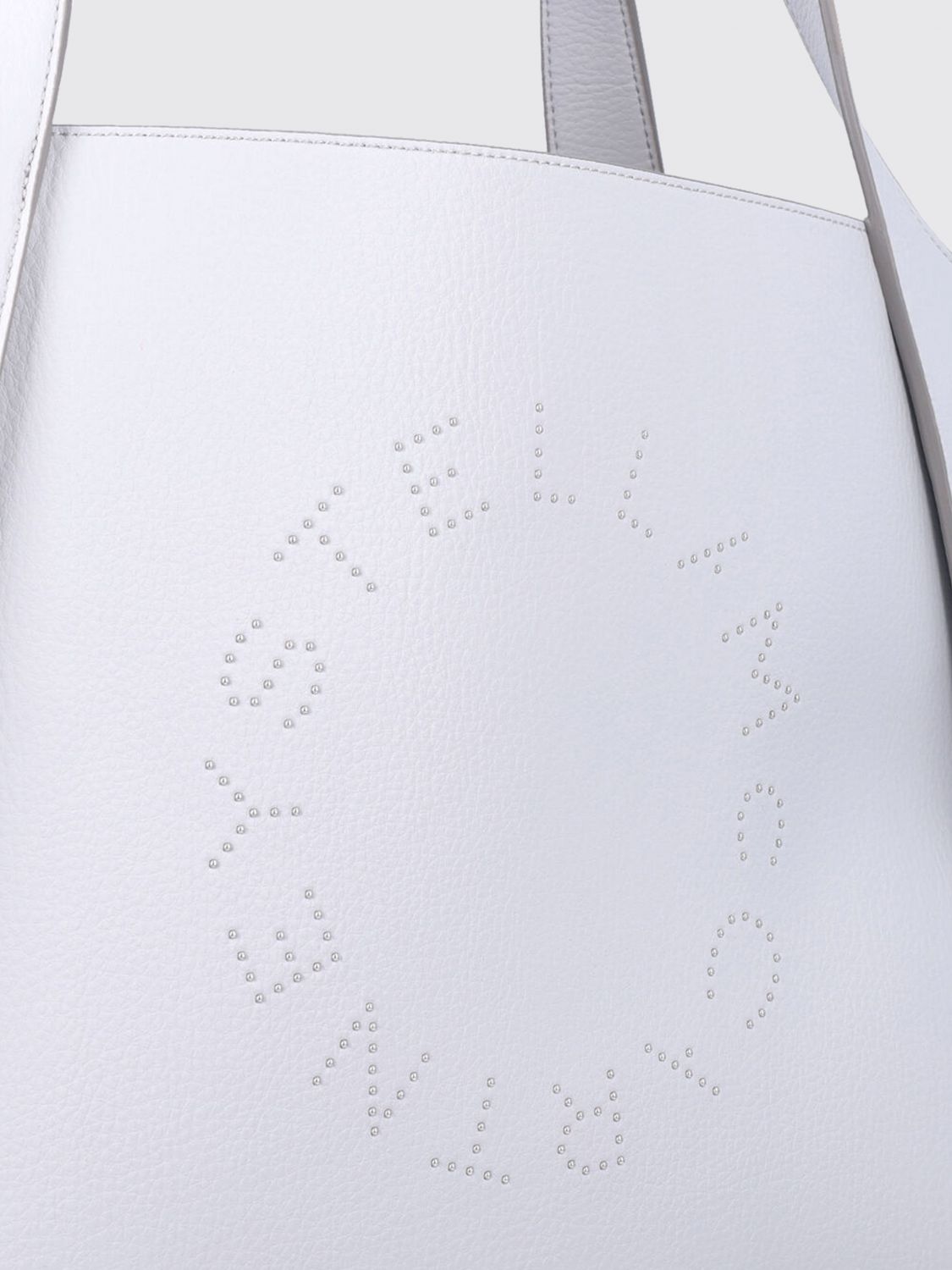 faux leather bag with micro stud logo