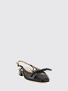 valet du roi leather and mesh nylon ballerinas