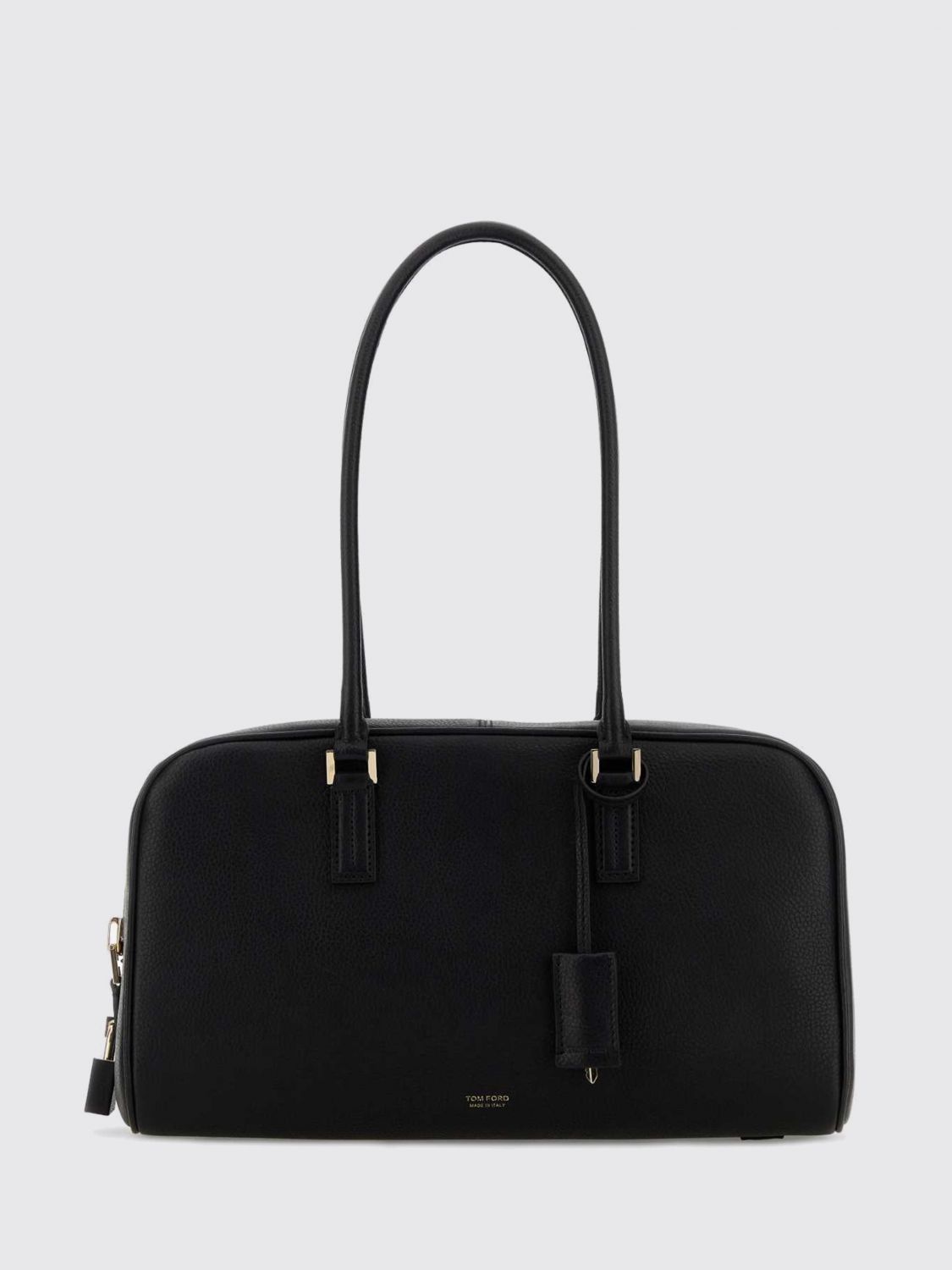 padlock grained leather bag