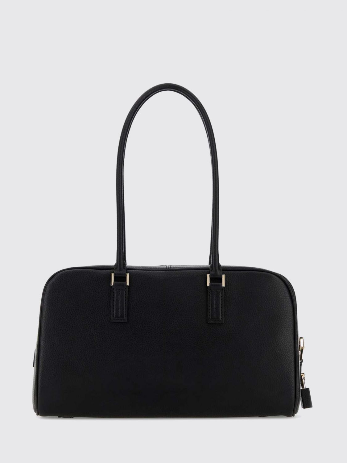 padlock grained leather bag