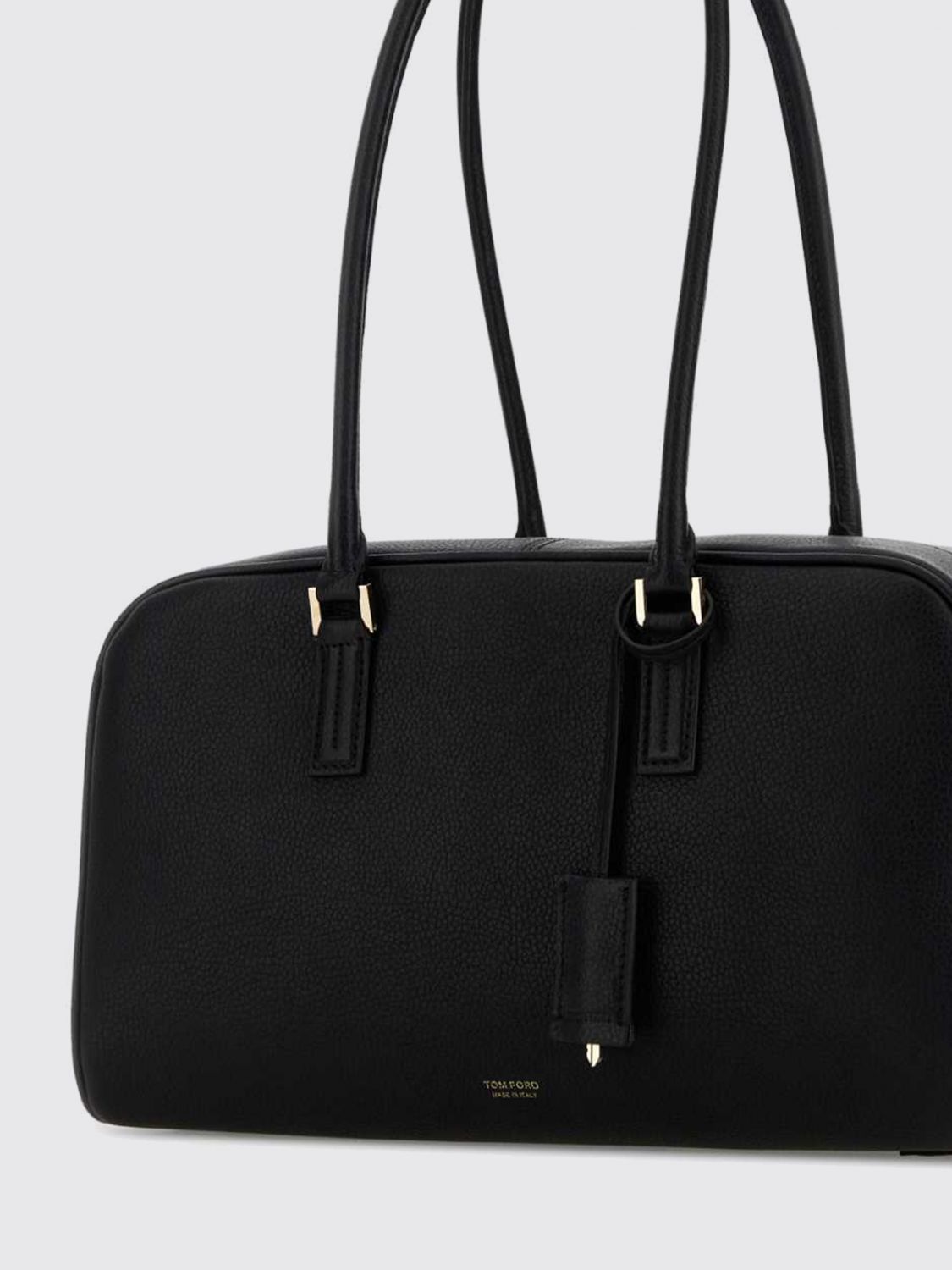 padlock grained leather bag