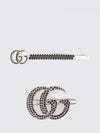 set of 2 metal and rhinestone hair clips