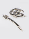 set of 2 metal and rhinestone hair clips