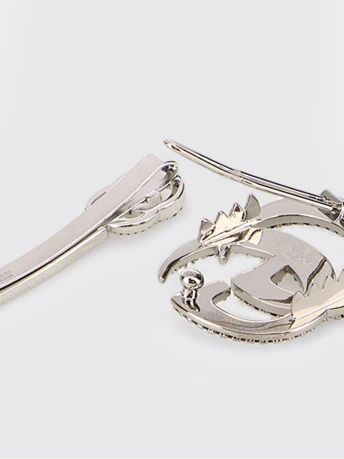 set of 2 metal and rhinestone hair clips