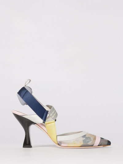 colibrì slingback pumps in bouquet print nylon