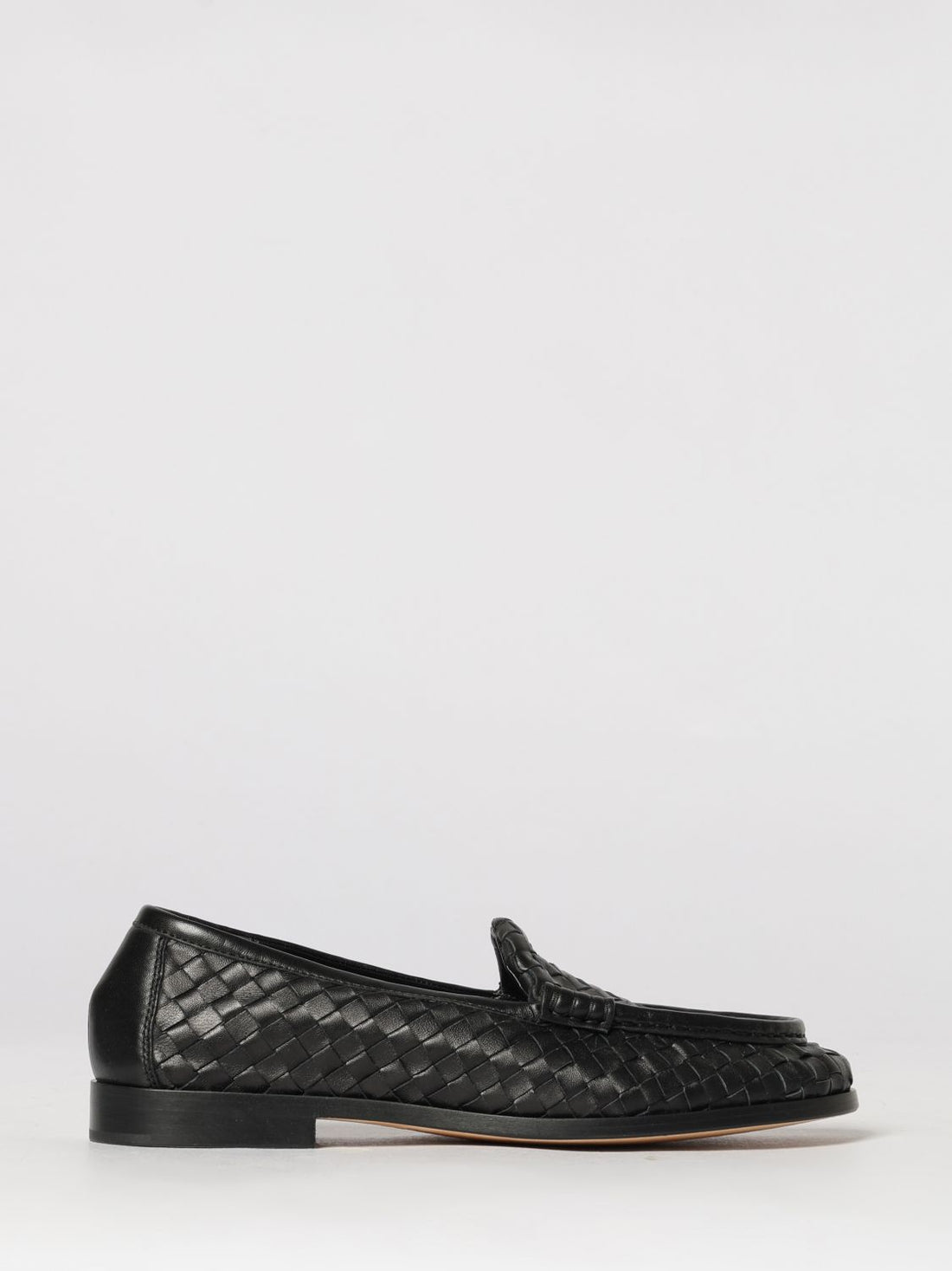 BOTTEGA VENETA 37 silenzio intrecciato leather loafers
