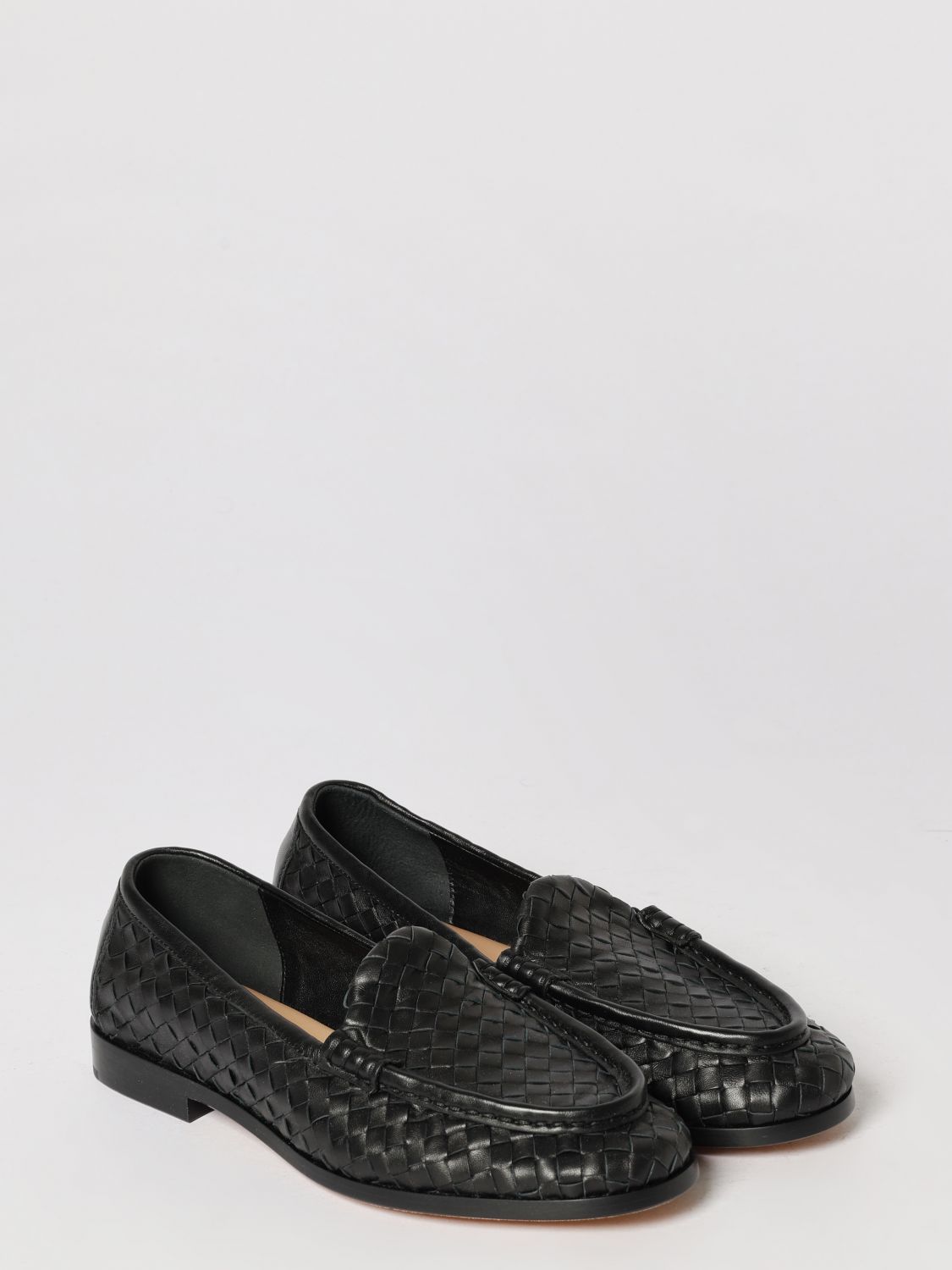 silenzio intrecciato leather loafers
