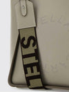 grained faux leather bag with micro brooch logo