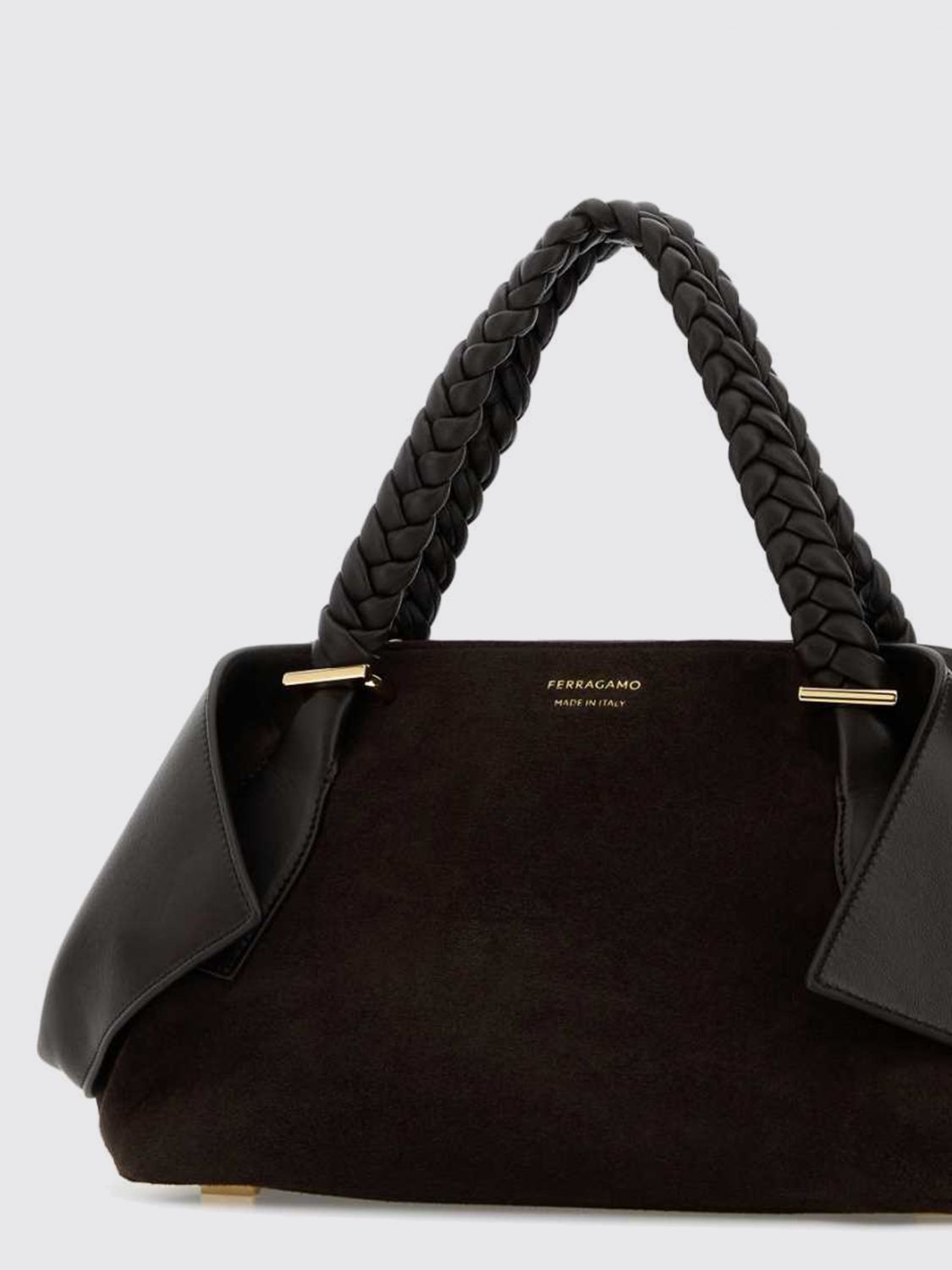leather and suede handbag