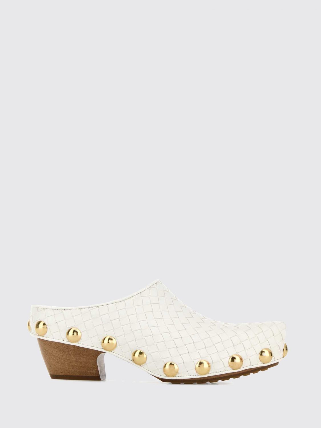 gondola woven leather mules with studs