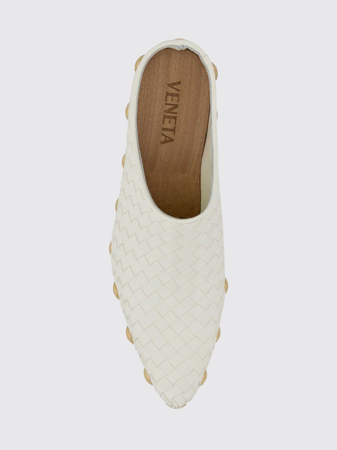 gondola woven leather mules with studs