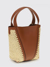 spin bag chloé in leather and crochet raffia