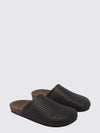 precious net mules in perforated leather with monile