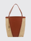 chloé spin bag in crochet raffia and leather