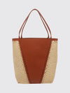 chloé spin bag in crochet raffia and leather