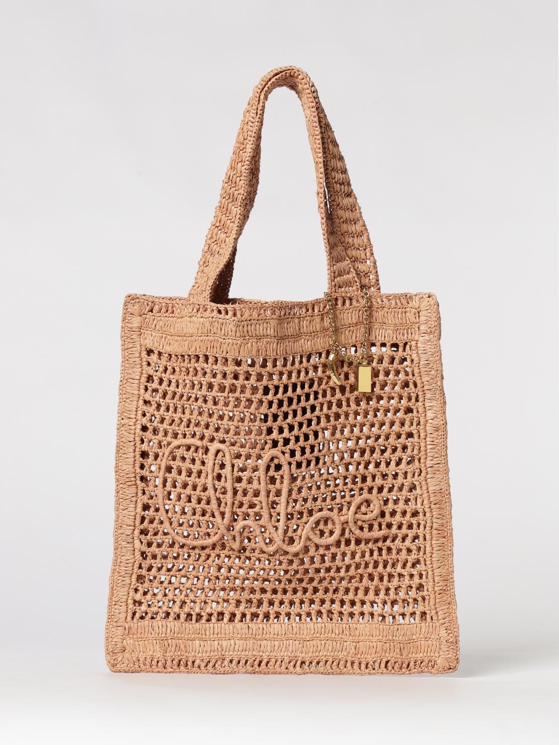 summer banana crochet raffia bag chloé