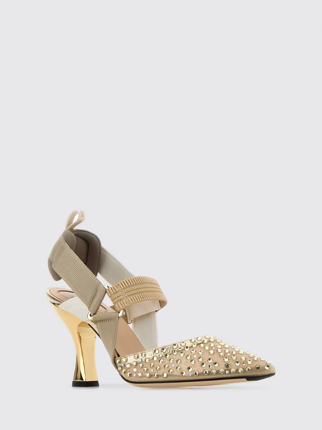 colibrì mesh nylon slingbacks with rhinestones