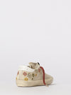 super-star used suede sneakers with embroidered flowers