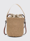 woody raffia bucket bag chloé