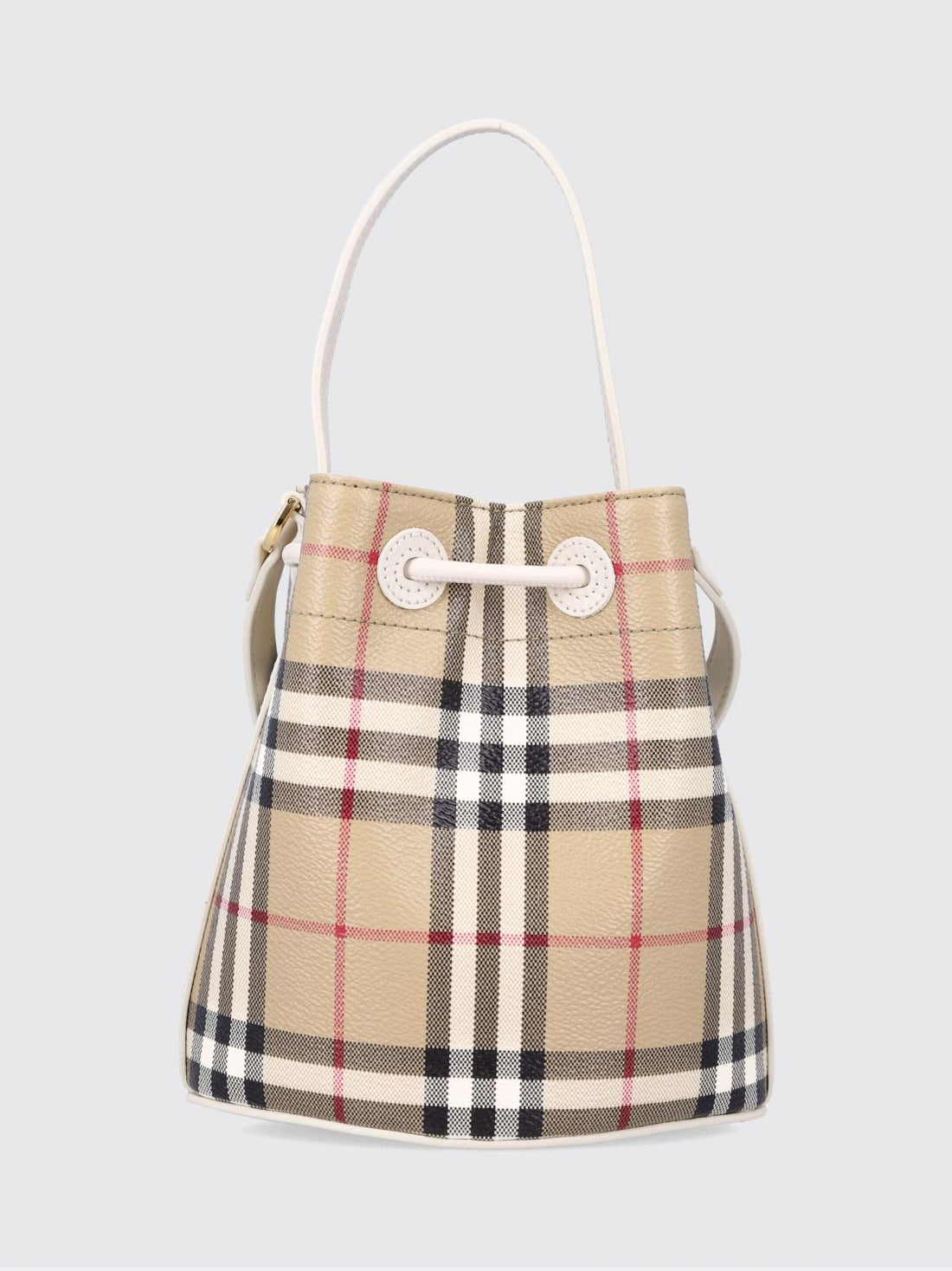 BURBERRY OS coated cotton bucket bag in vintage check print
