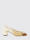 valet du roi raffia and leather slingback