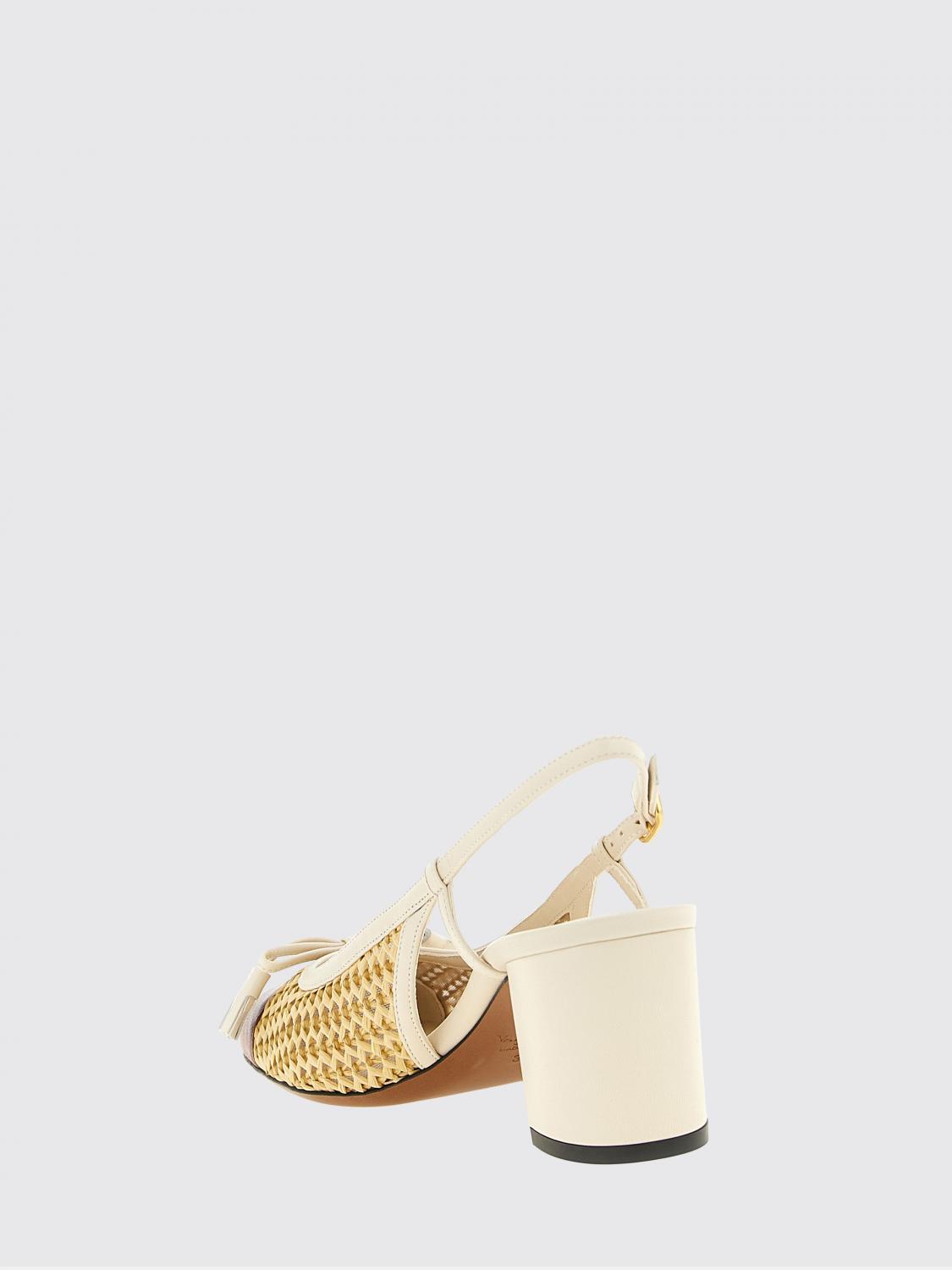 valet du roi raffia and leather slingback