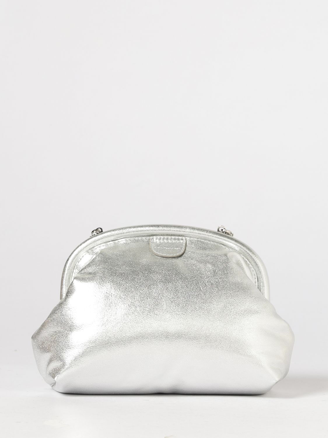 laminated faux leather clutch